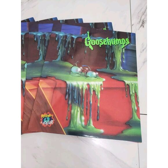 7 Vintage Goosebumps Folders R.L Stine Curly Monster Blood Horror 90's Deadstock - Picture 6 of 9